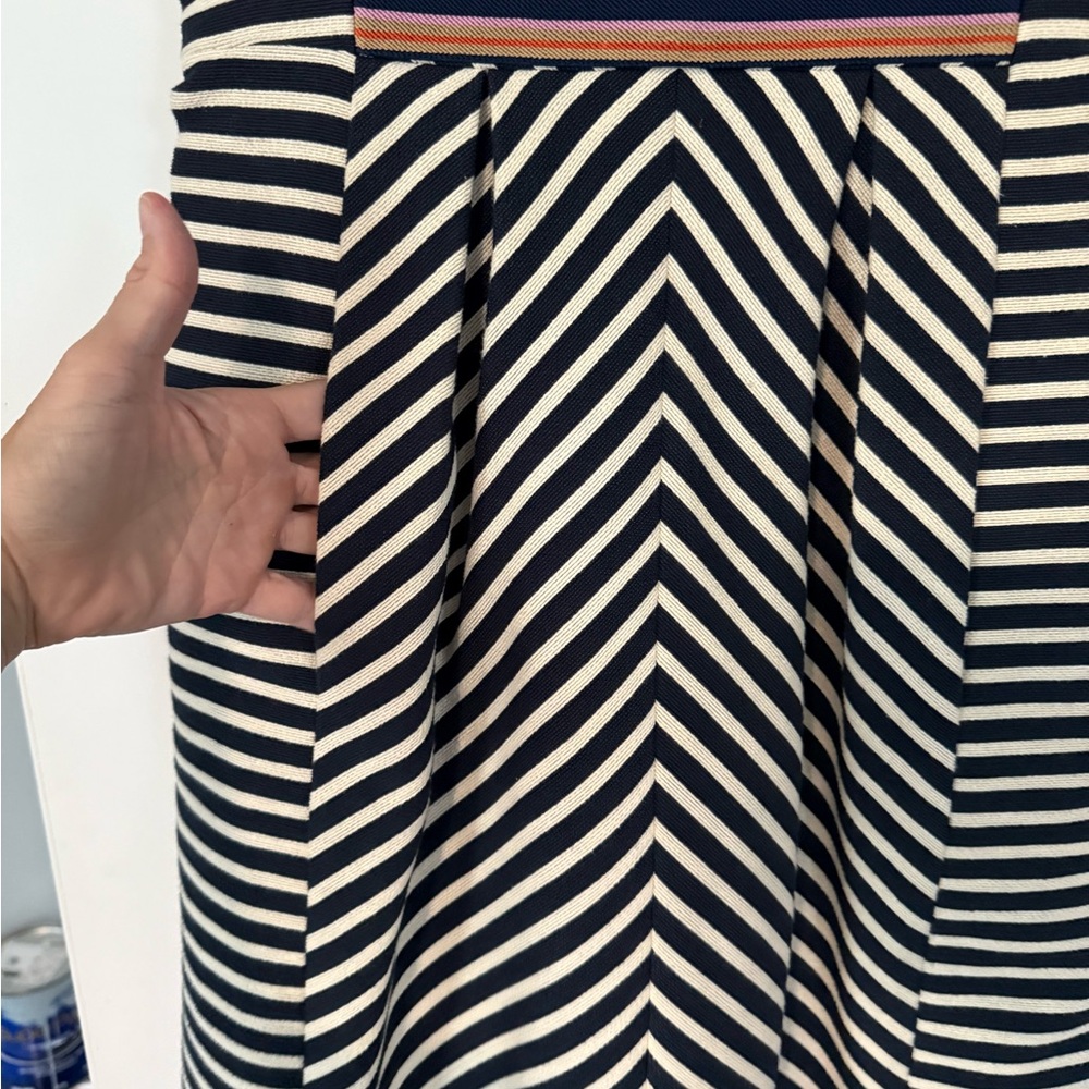 Maeve Mitered Stripe Fit And Flare Dress - Picture 3 of 7